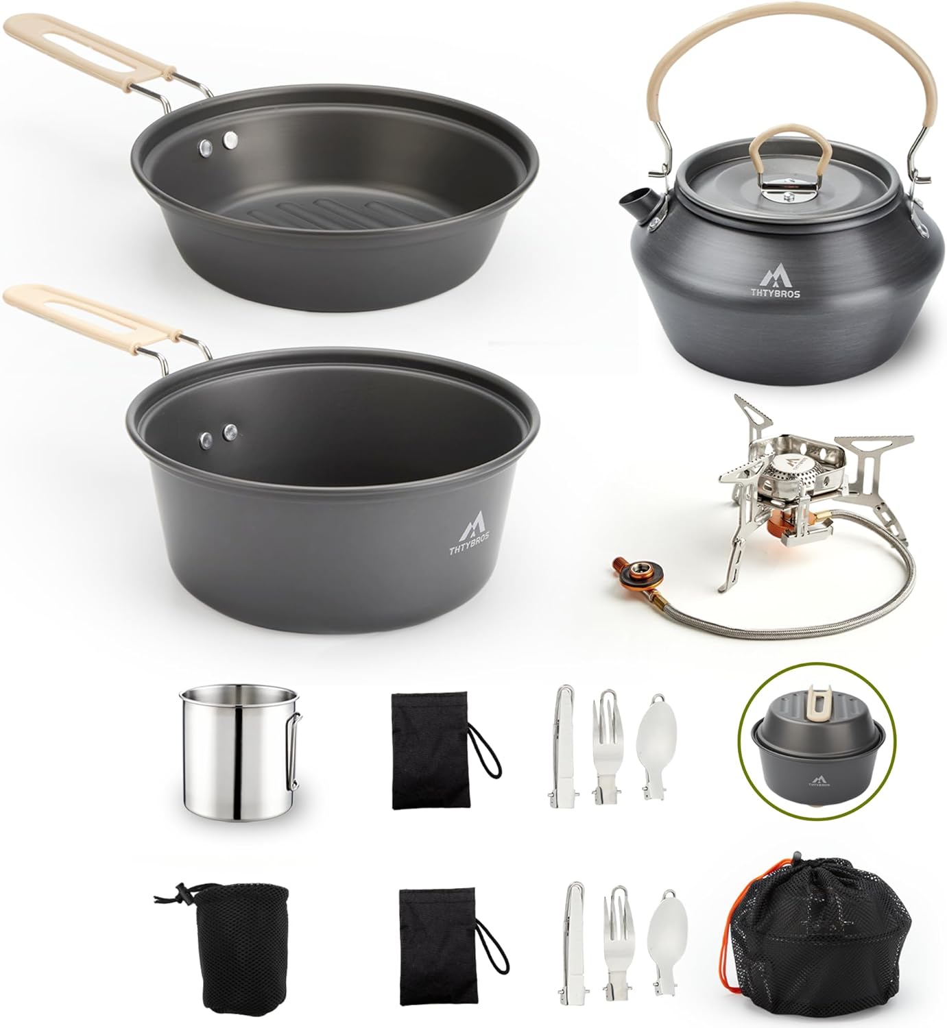 17-Piece Camping Cookware Mess Kit
