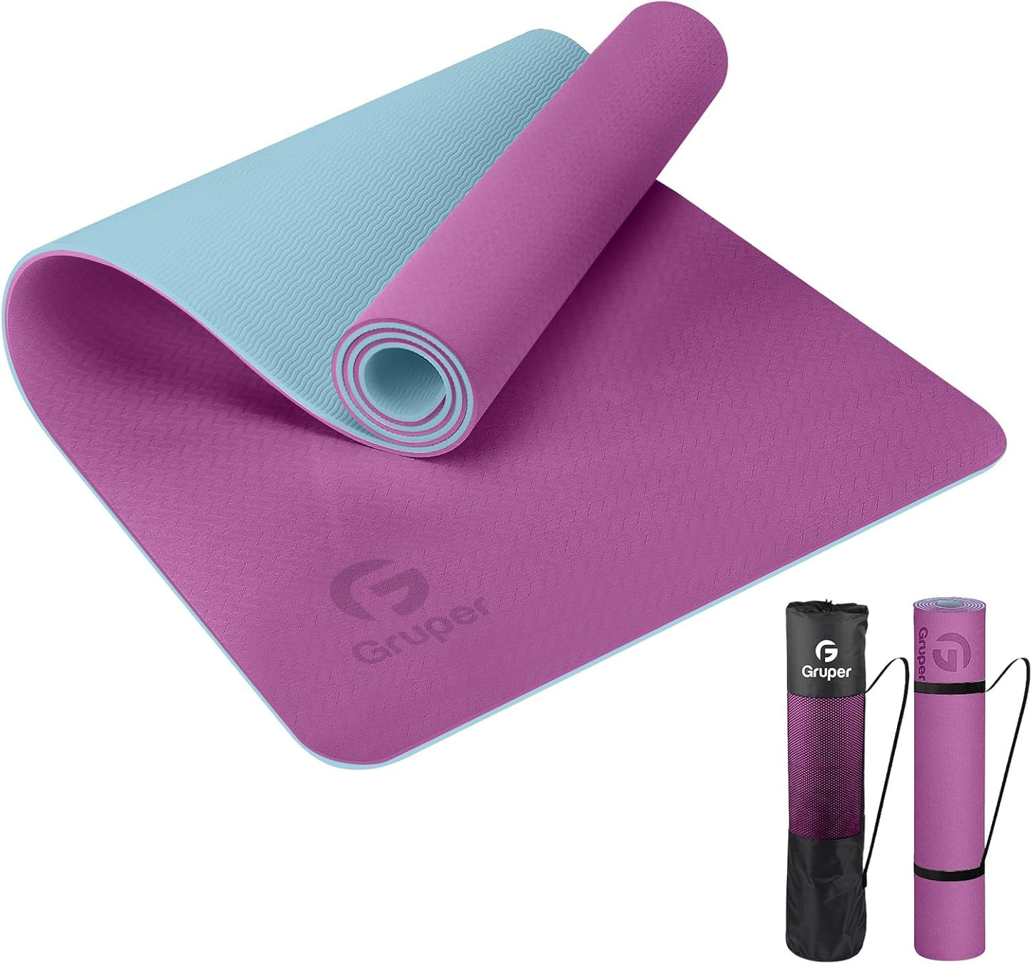 Non-Slip Eco-Friendly Yoga Mat with Carrying Strap - Perfect for Home Workouts, Pilates, and Fitness Enthusiasts!