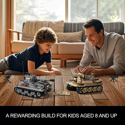WW2 Military Tank Model Building Kit — 1,184 Pieces, Ages 8+