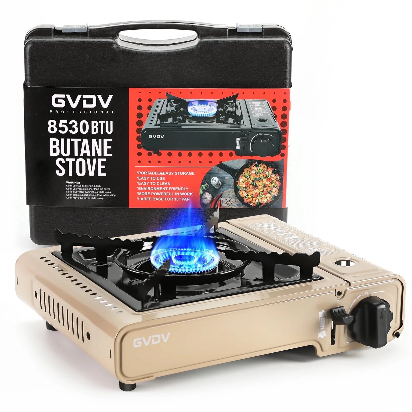 Portable Camping Stove - 1 Burner Butane Gas Stove with Enhanced Carrying Case for Outdoor Adventures