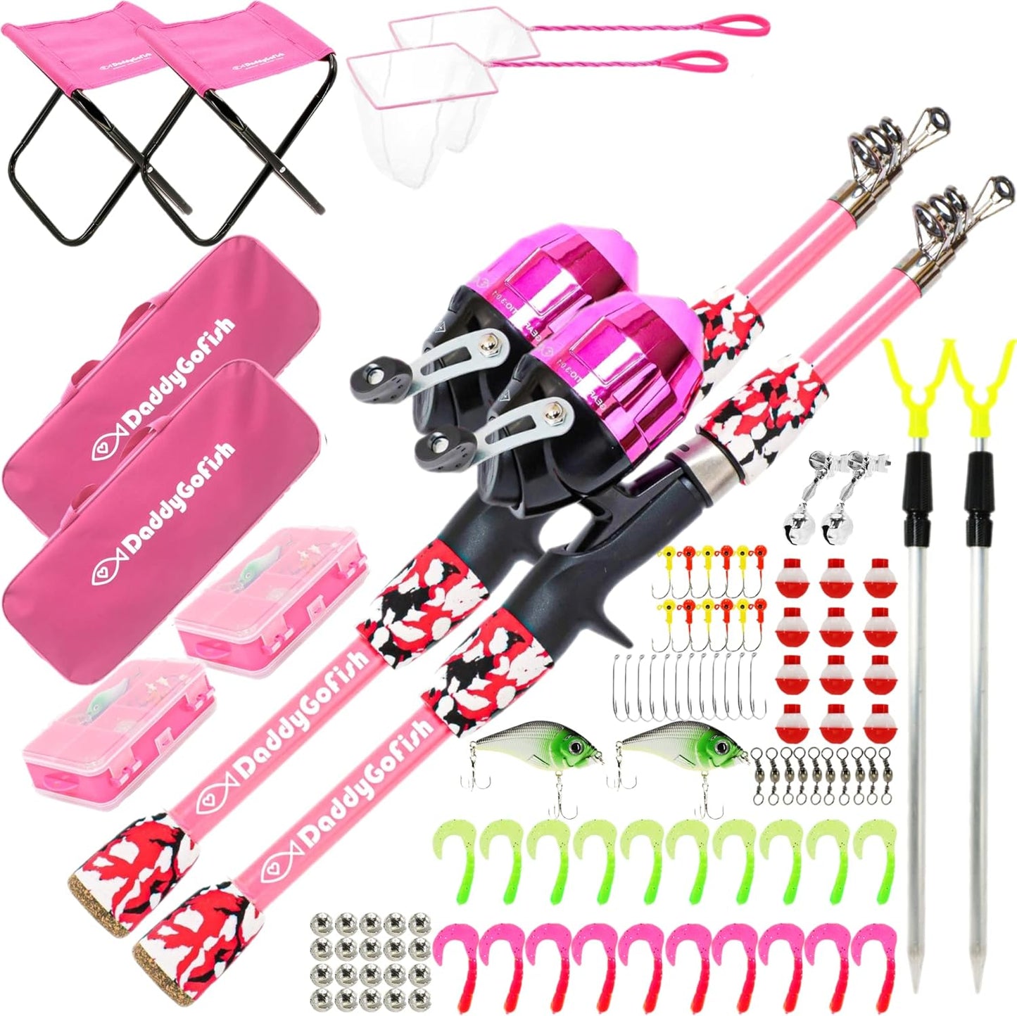 Kids Fishing Pole Set - Complete Rod Reel Combo with Tackle Box for Beginner Young Anglers - Perfect Starter Kit for Boys and Girls!