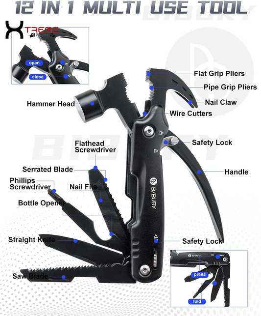 Professional Survival Multi-Tool - 15-in-1 Adventure Kit