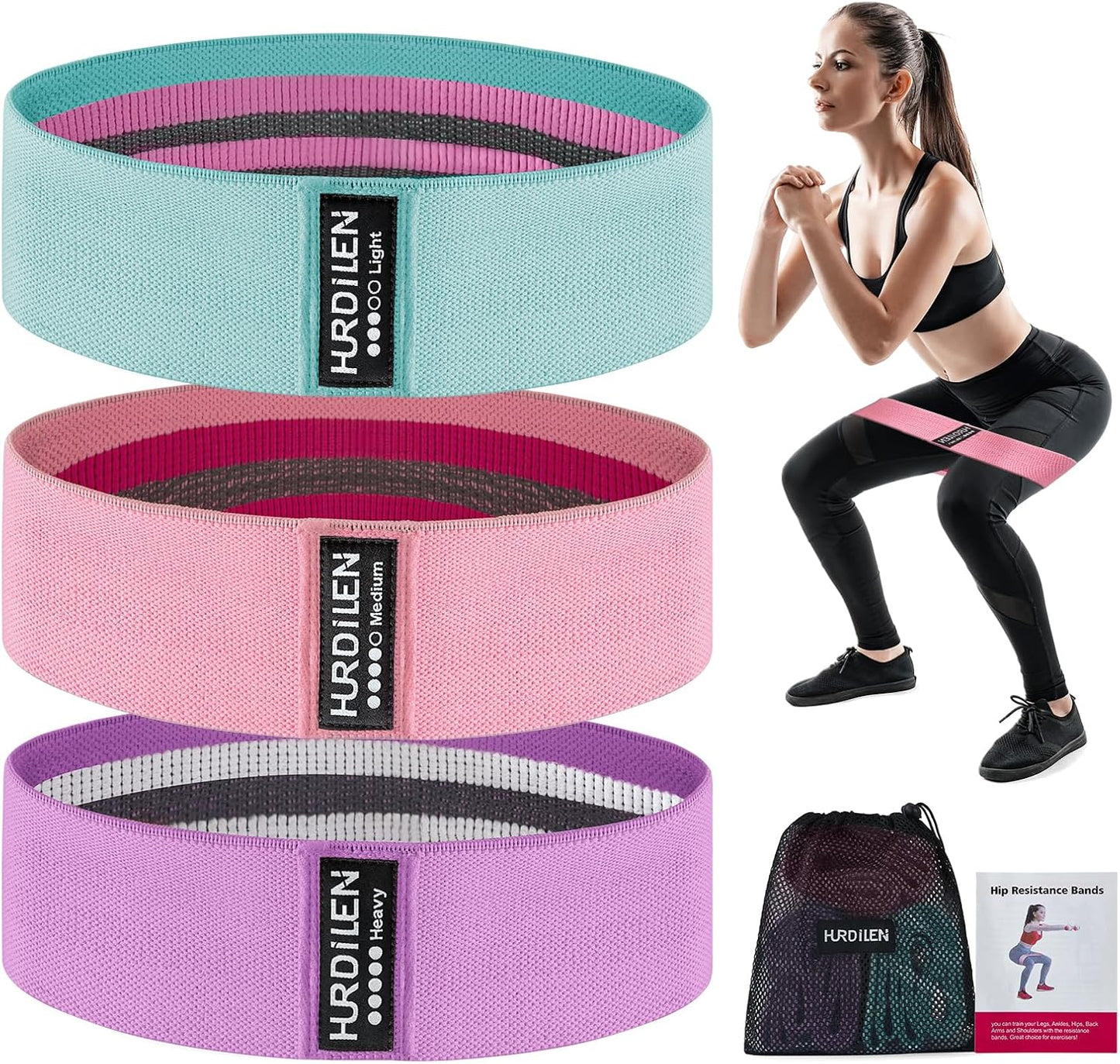 Ultimate Resistance Bands Set for Home Fitness - 3 Levels of Elastic Stretch Bands for Strength Training, Yoga, and Physical Therapy with Convenient Carry Bag - Perfect for Men & Women