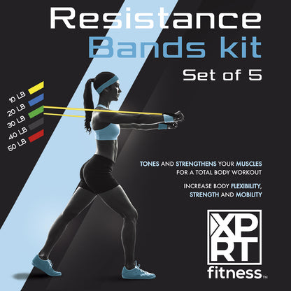 Unleash Your Potential with the XPRT Fitness 11-Piece Resistance Bands Set - 150LB Ultimate Home Gym Solution