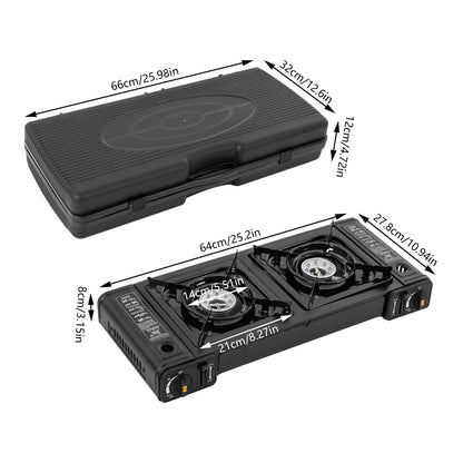 Portable Double-Head Gas Stove for Camping