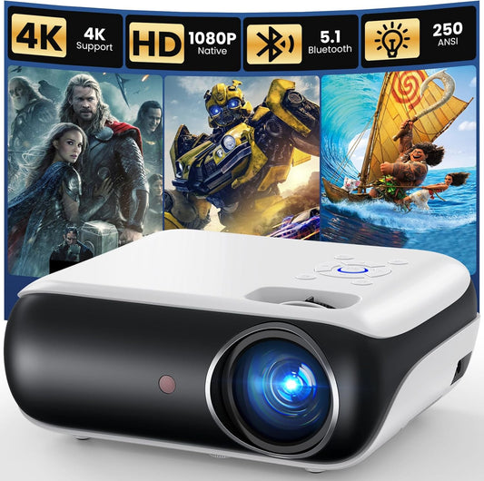 Bluetooth Projector with 100" Screen