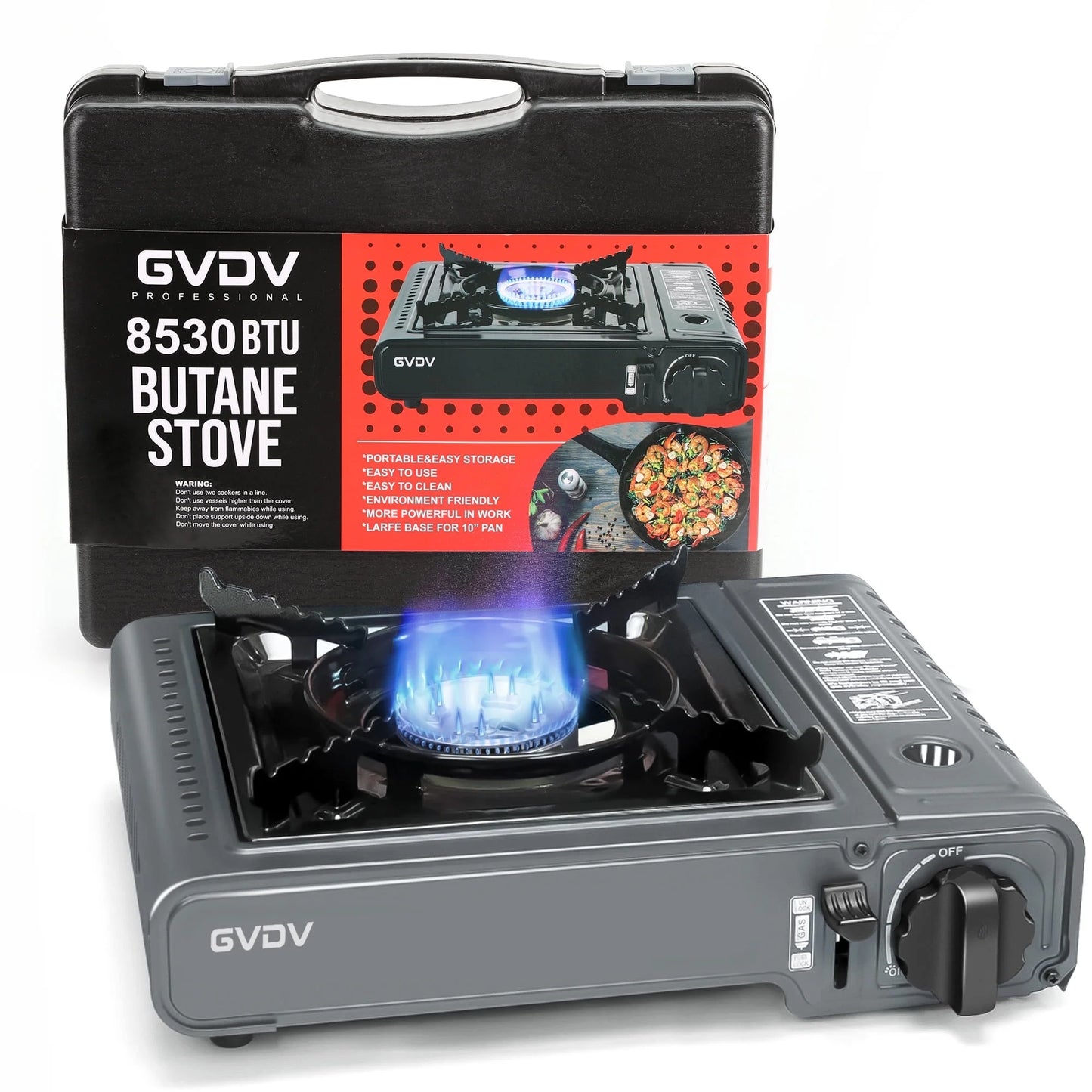 Portable Camping Stove - 1 Burner Butane Gas Stove with Enhanced Carrying Case for Outdoor Adventures