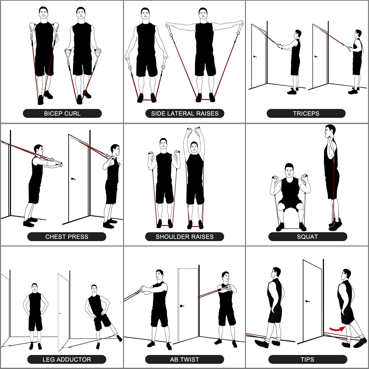 Unleash Your Potential with the XPRT Fitness 11-Piece Resistance Bands Set - 150LB Ultimate Home Gym Solution