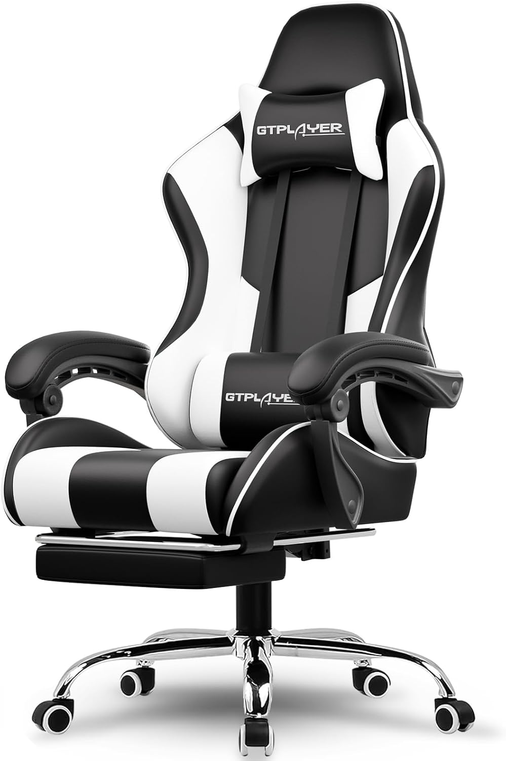 GTPLAYER Ergonomic Gaming Chair with Footrest & Lumbar Support