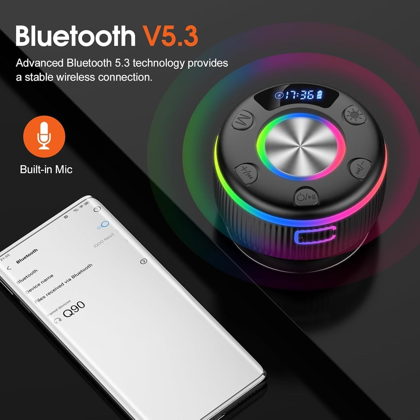 Waterproof Bluetooth Shower Speaker