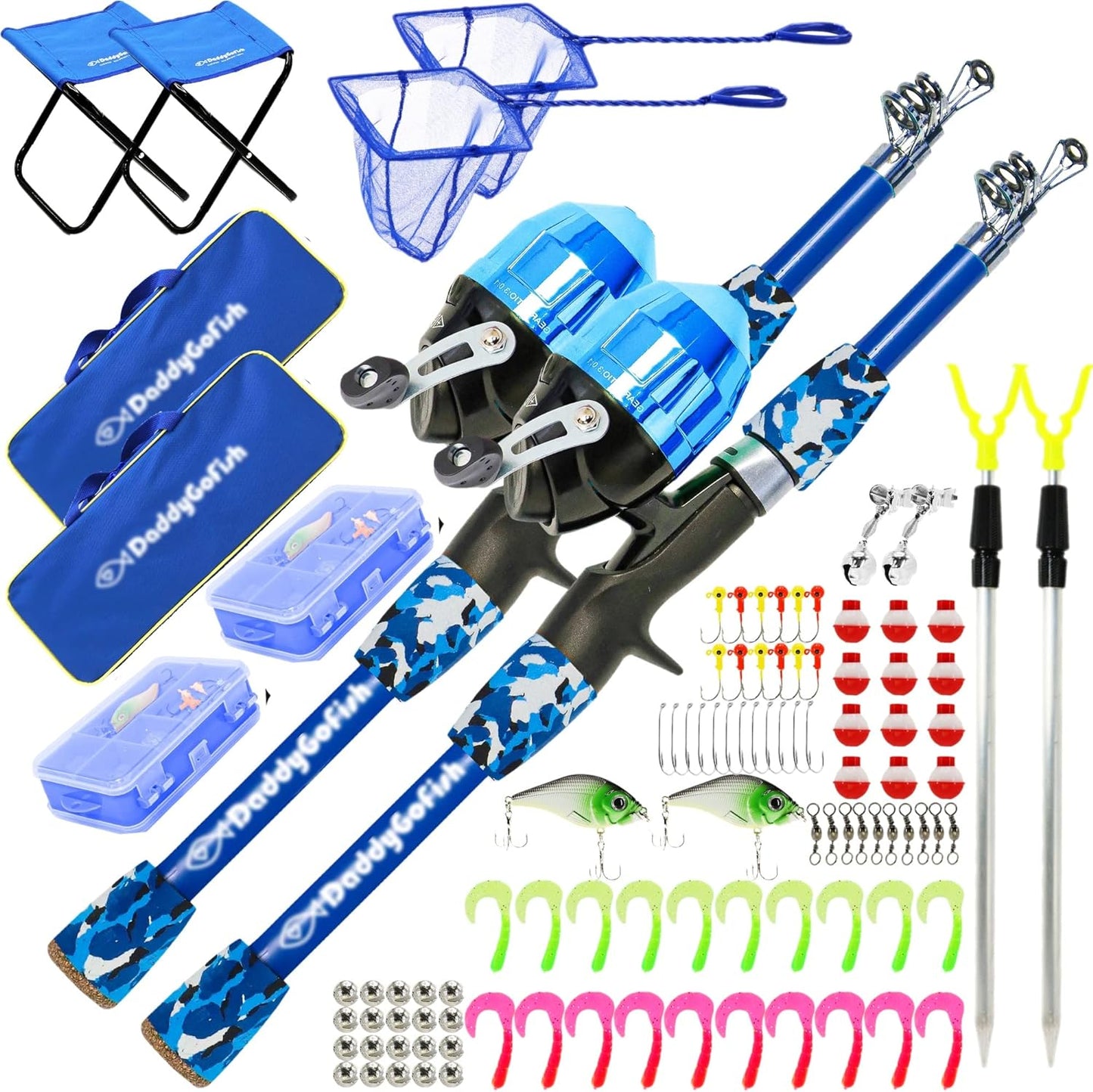 Kids Fishing Pole Set - Complete Rod Reel Combo with Tackle Box for Beginner Young Anglers - Perfect Starter Kit for Boys and Girls!