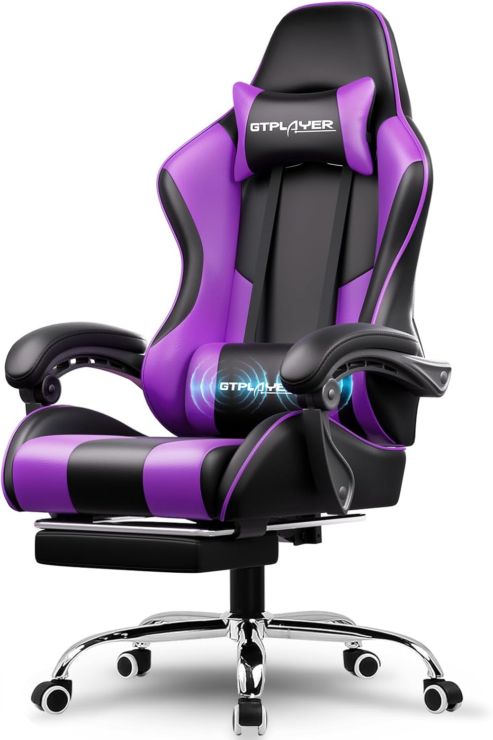 GTPLAYER Ergonomic Gaming Chair with Footrest & Lumbar Support
