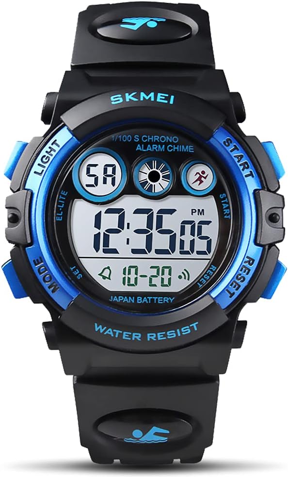 Kids Waterproof Digital Sport Watch - Perfect for Boys & Girls Ages 3-15 with Alarm, EL Backlight, Stopwatch & Military Design
