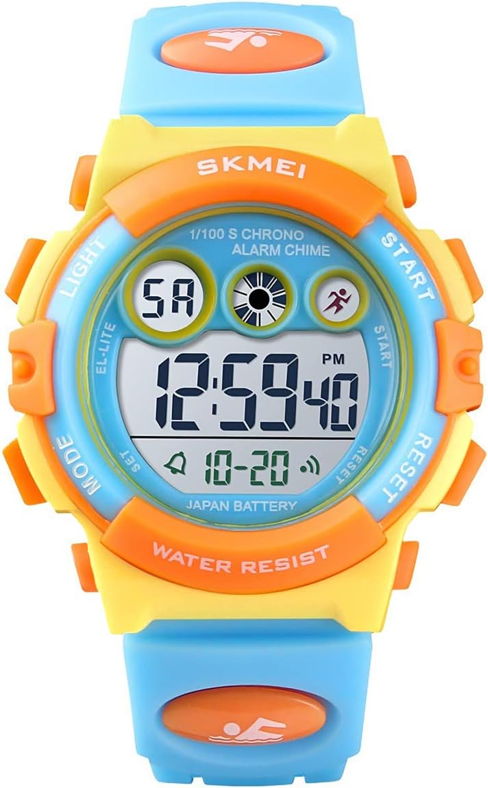 Kids Waterproof Digital Sport Watch - Perfect for Boys & Girls Ages 3-15 with Alarm, EL Backlight, Stopwatch & Military Design