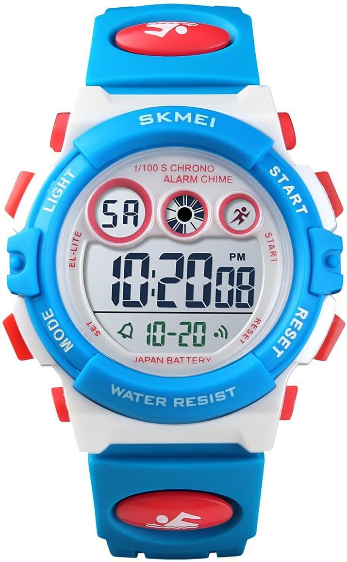 Kids Waterproof Digital Sport Watch - Perfect for Boys & Girls Ages 3-15 with Alarm, EL Backlight, Stopwatch & Military Design