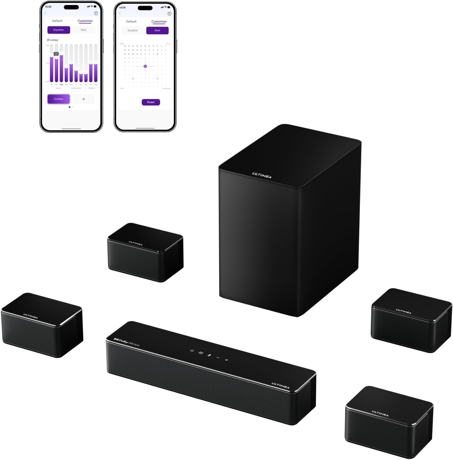2.1ch Sound Bar with Wireless Subwoofer — 240W, App Control, Dolby Atmos