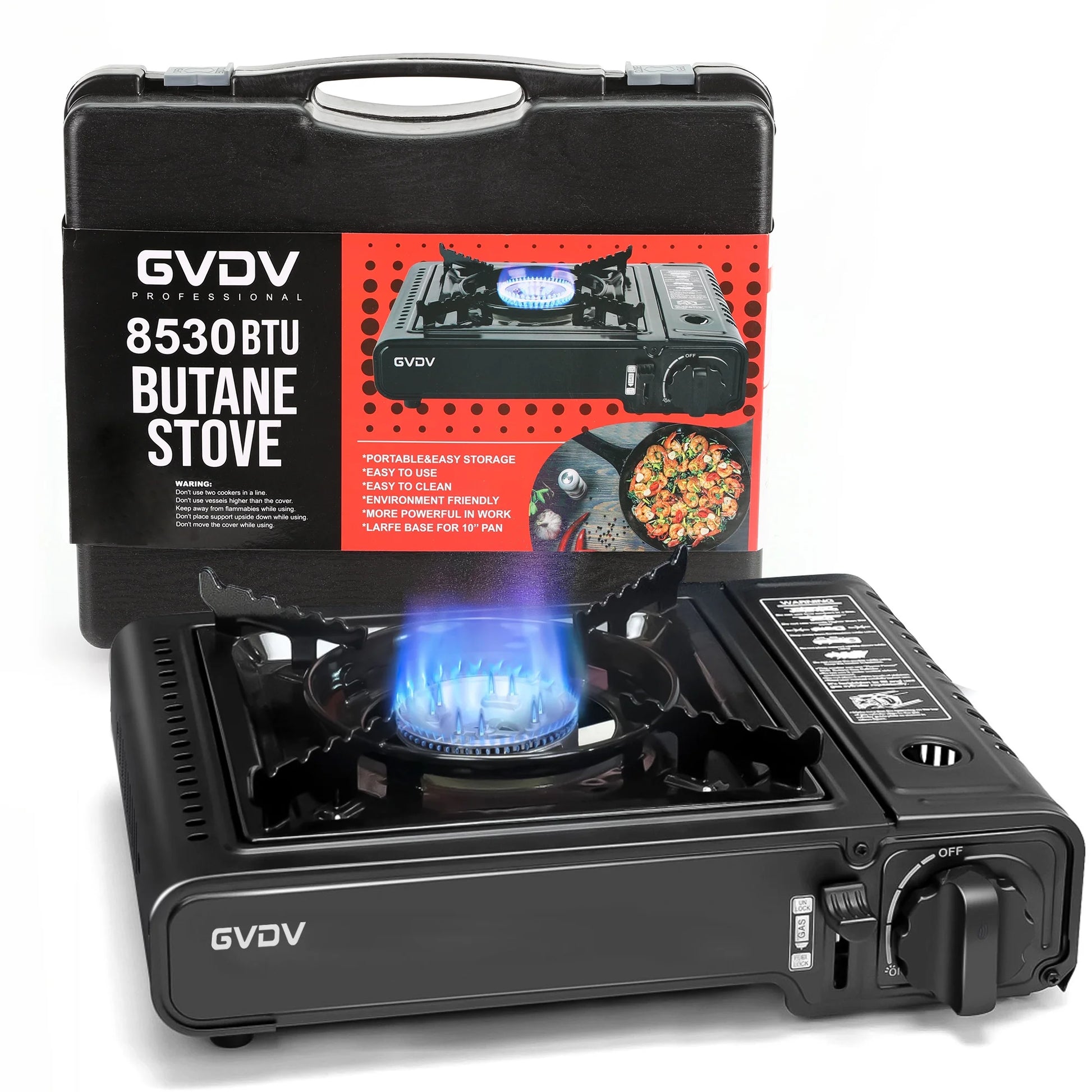 Portable Camping Stove - 1 Burner Butane Gas Stove with Enhanced Carrying Case for Outdoor Adventures