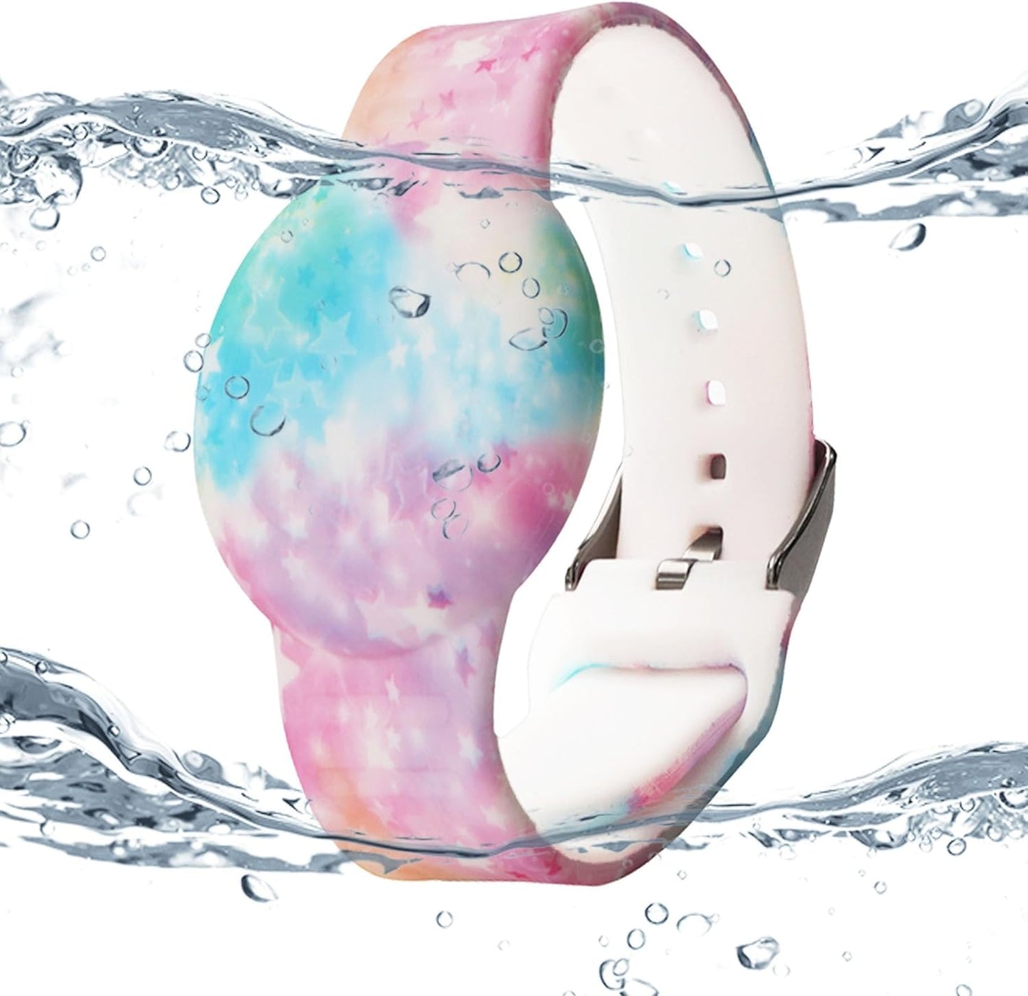 Waterproof AirTag Wristband for Kids — 4-Pack, Silicone GPS Tracker Holder, Hidden Design