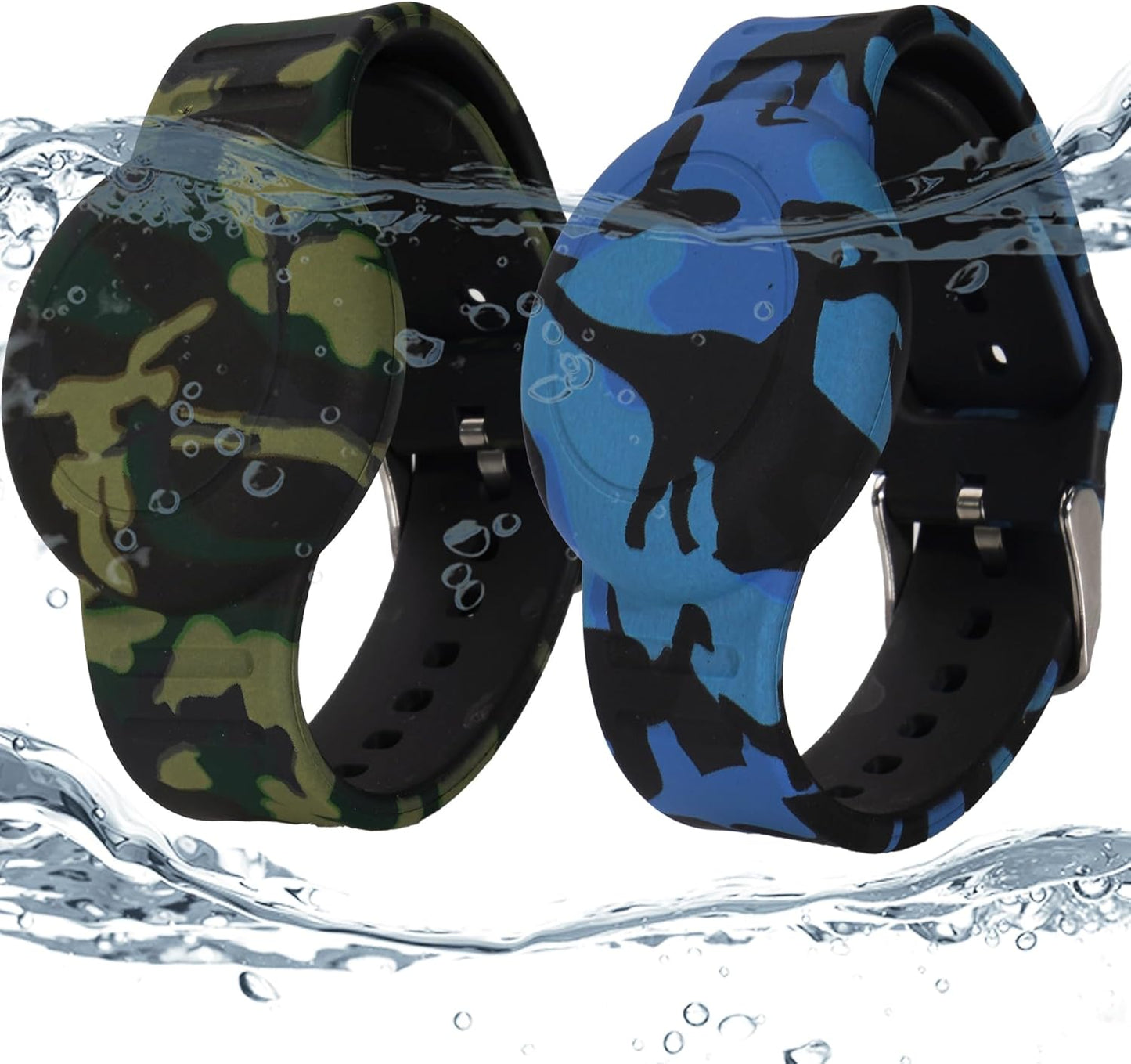 Waterproof AirTag Wristband for Kids — 4-Pack, Silicone GPS Tracker Holder, Hidden Design