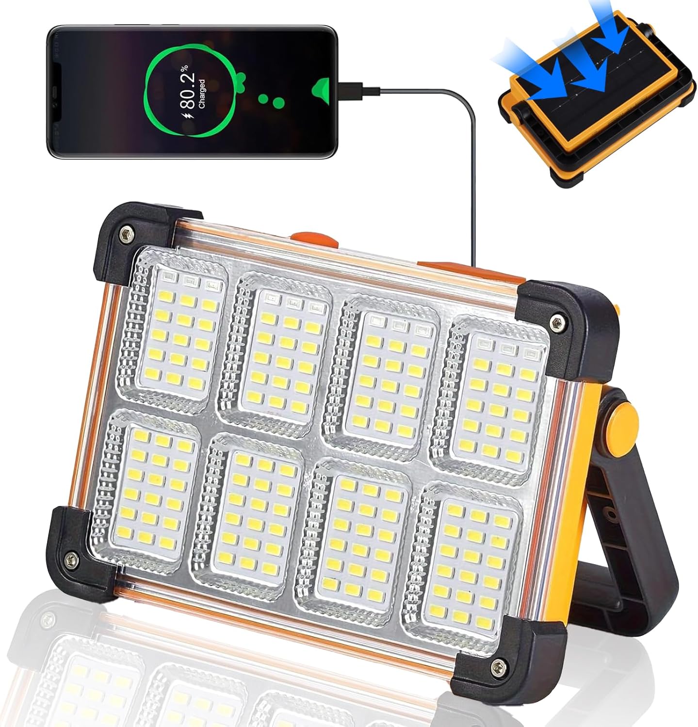 Solar Rechargeable LED Work Light 2-Pack