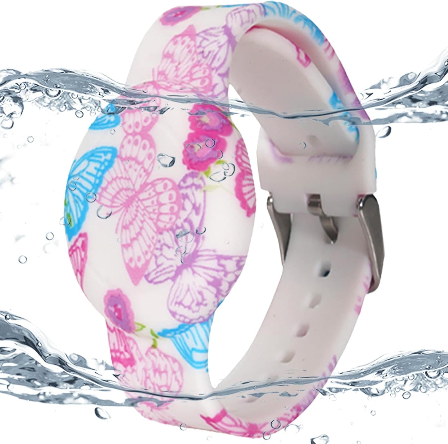 Waterproof AirTag Wristband for Kids — 4-Pack, Silicone GPS Tracker Holder, Hidden Design