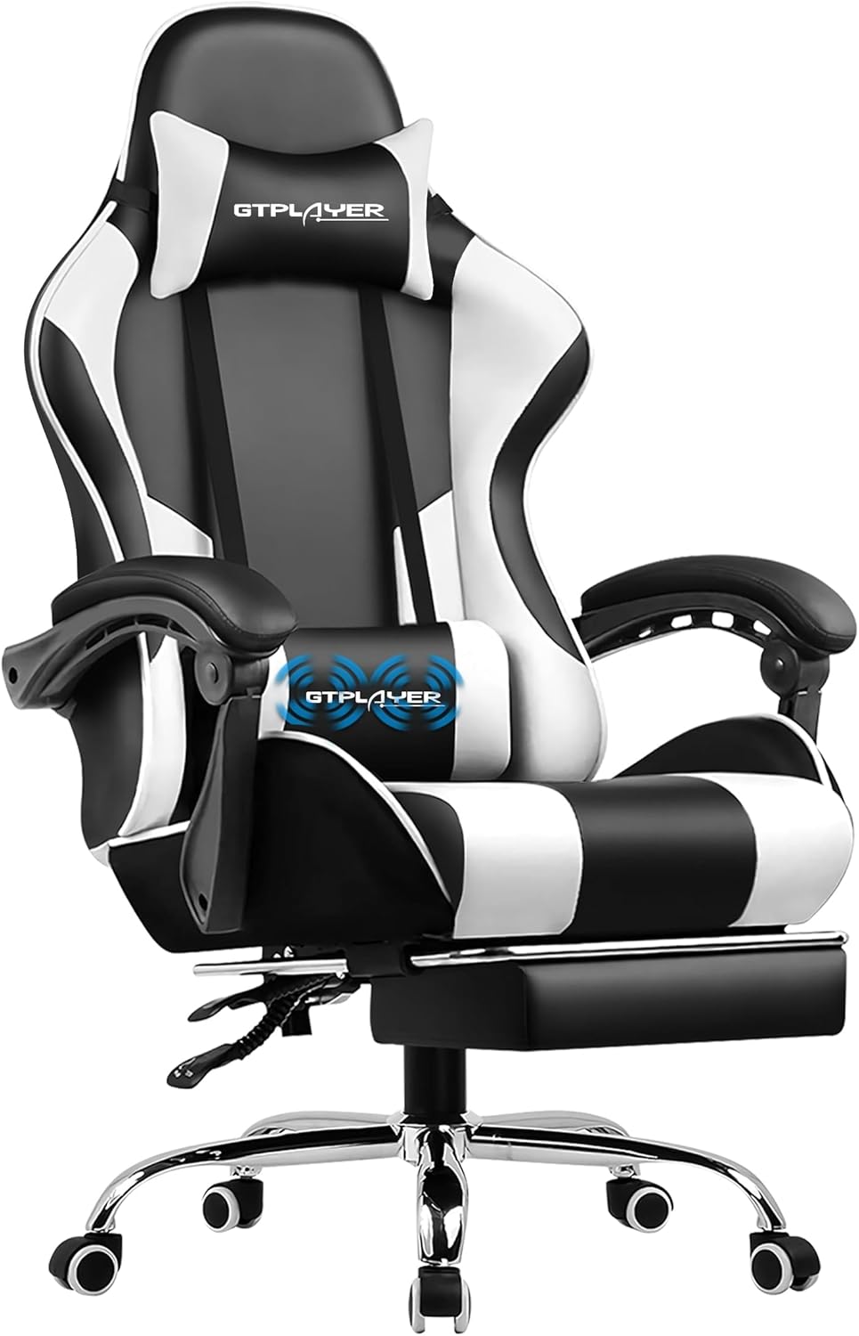 GTPLAYER Ergonomic Gaming Chair with Footrest & Lumbar Support
