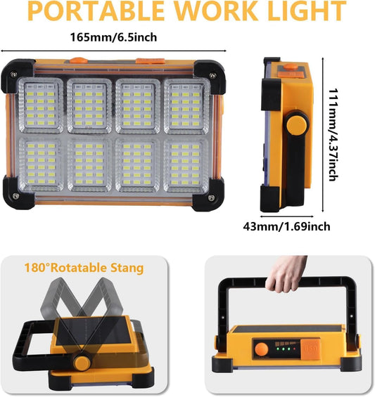 Solar Rechargeable LED Work Light 2-Pack