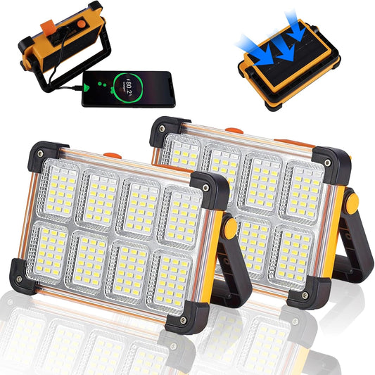 Solar Rechargeable LED Work Light 2-Pack