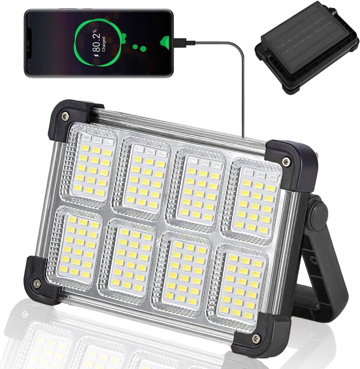 Solar Rechargeable LED Work Light 2-Pack