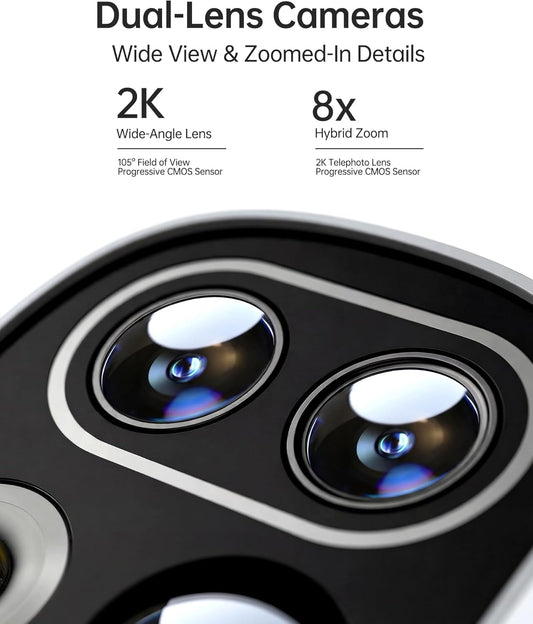 Ultimate 4K Solar-Powered Wireless Security Camera System - 4-Cam Kit with 360° Pan & Tilt, Auto Tracking, and Color Night Vision - No Subscription Needed!