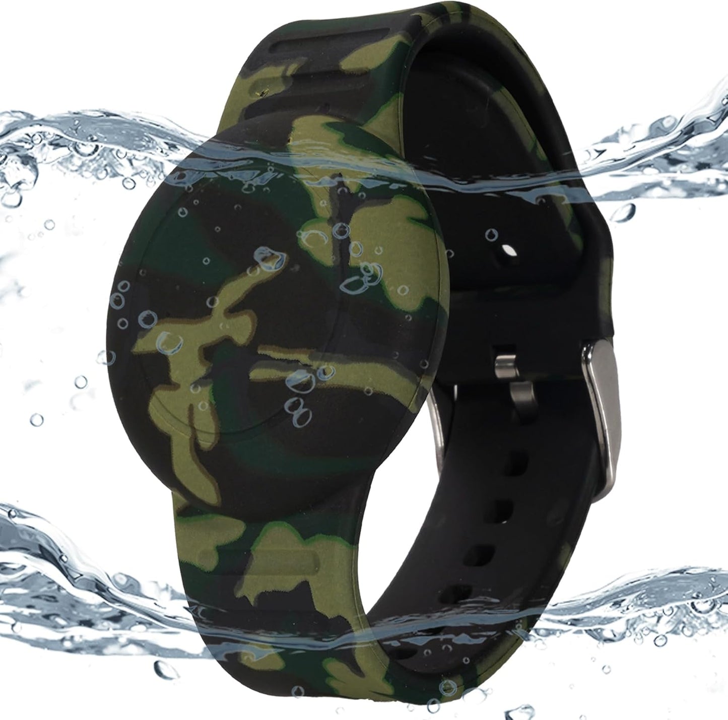 Waterproof AirTag Wristband for Kids — 4-Pack, Silicone GPS Tracker Holder, Hidden Design