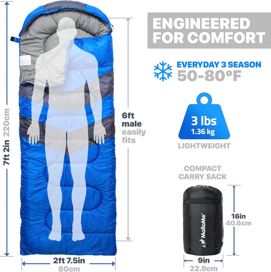 Kids Camping Sleeping Bag — Lightweight, Compact, 3-Season