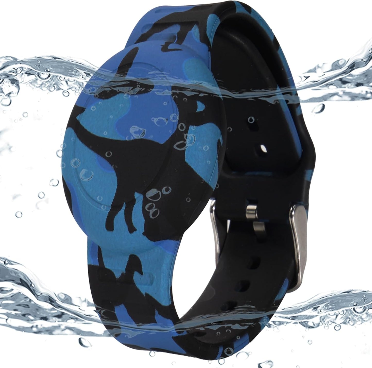 Waterproof AirTag Wristband for Kids — 4-Pack, Silicone GPS Tracker Holder, Hidden Design