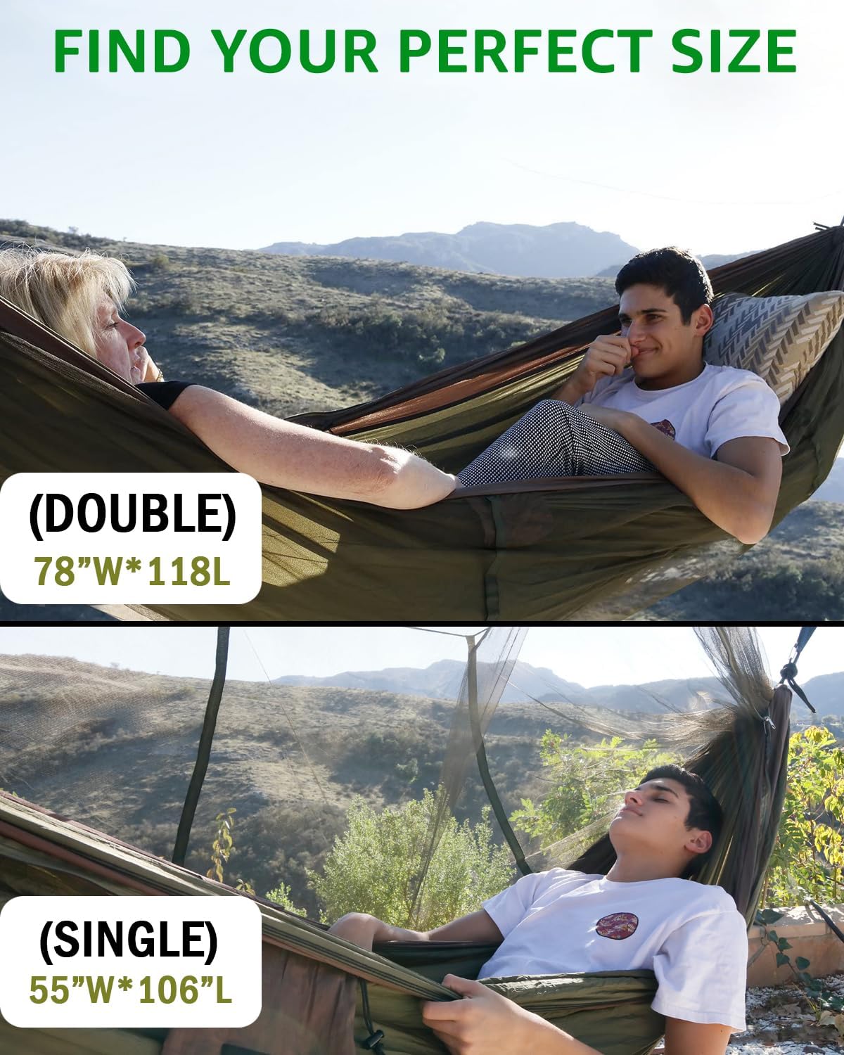 Camping Hammock with Mosquito Net