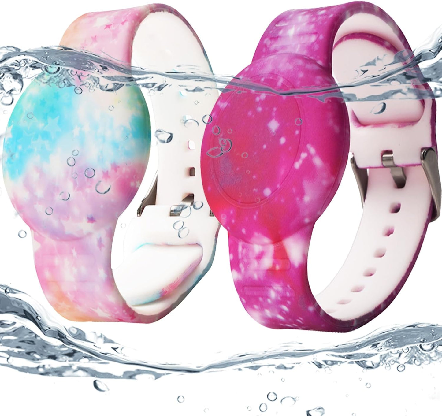 Waterproof AirTag Wristband for Kids — 4-Pack, Silicone GPS Tracker Holder, Hidden Design