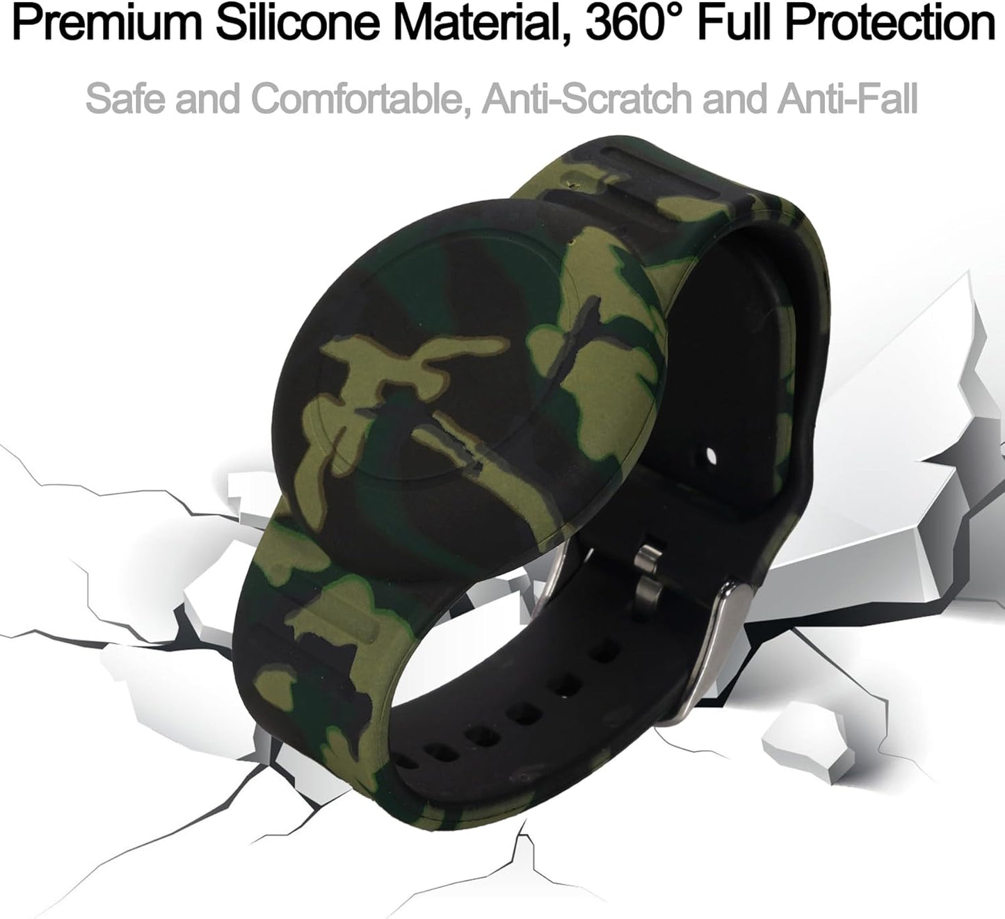 Waterproof AirTag Wristband for Kids — 4-Pack, Silicone GPS Tracker Holder, Hidden Design
