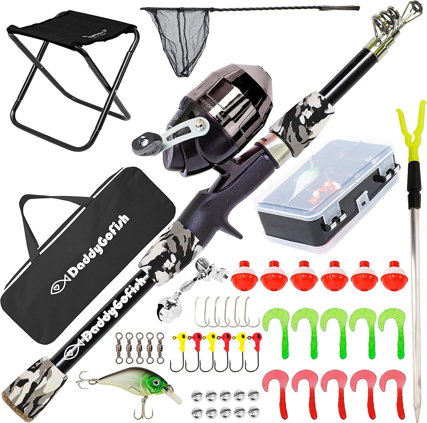 Kids Fishing Pole Set - Complete Rod Reel Combo with Tackle Box for Beginner Young Anglers - Perfect Starter Kit for Boys and Girls!
