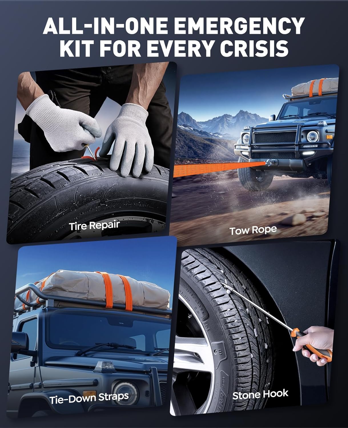The Road Commander — 4-in-1 Car Jump Starter & Air Compressor