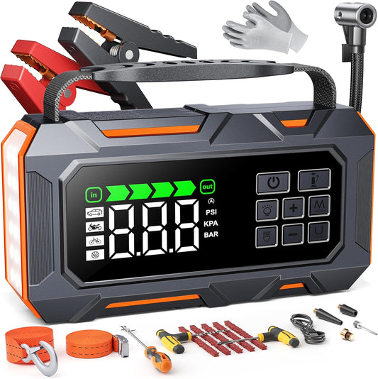 The Road Commander — 4-in-1 Car Jump Starter & Air Compressor