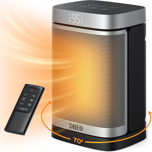 Space Heater — 70° Oscillating, 1500W, Digital Thermostat, Remote