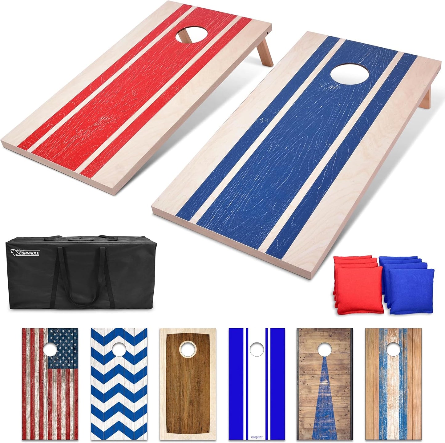 Classic Cornhole Set — 2 Boards, 8 Bean Bags, Carrying Case