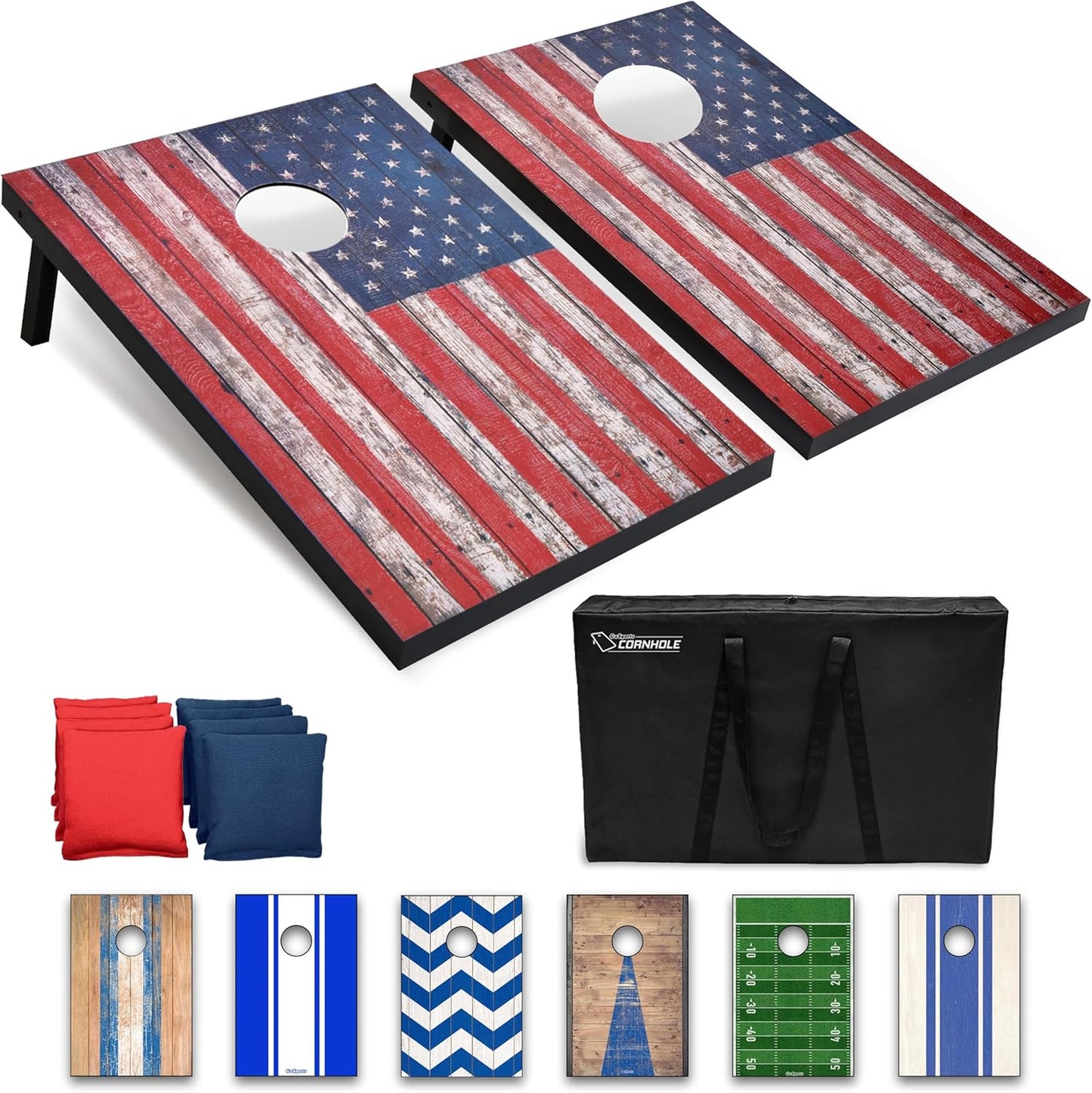 Classic Cornhole Set — 2 Boards, 8 Bean Bags, Carrying Case