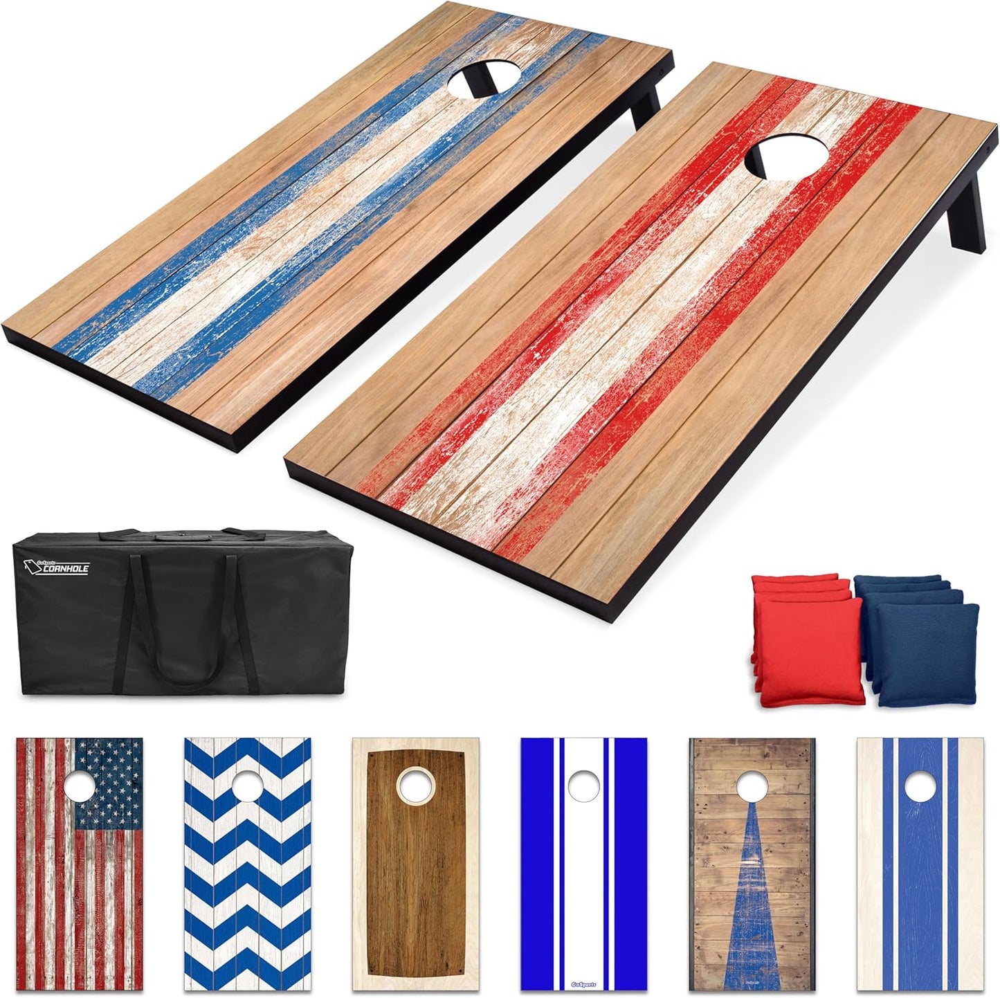 Classic Cornhole Set — 2 Boards, 8 Bean Bags, Carrying Case