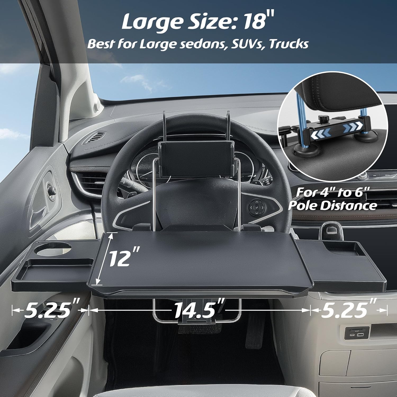 The Mobile Office — Eco-Friendly Laptop Steering Wheel Desk