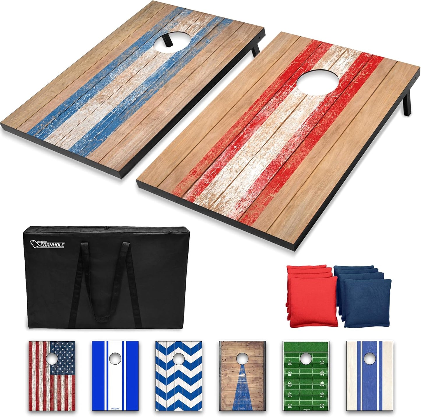 Classic Cornhole Set — 2 Boards, 8 Bean Bags, Carrying Case