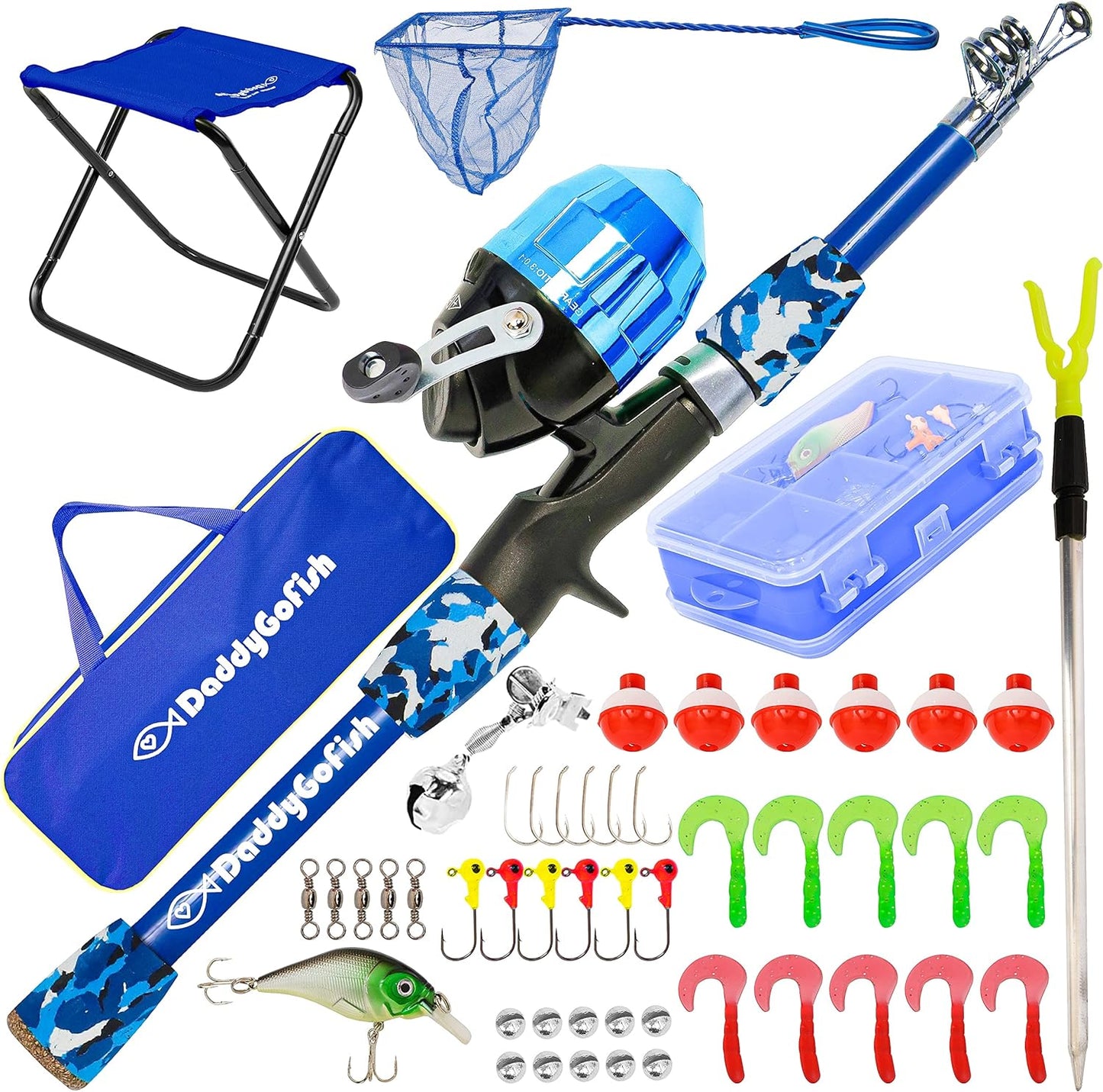 Kids Fishing Pole Set - Complete Rod Reel Combo with Tackle Box for Beginner Young Anglers - Perfect Starter Kit for Boys and Girls!