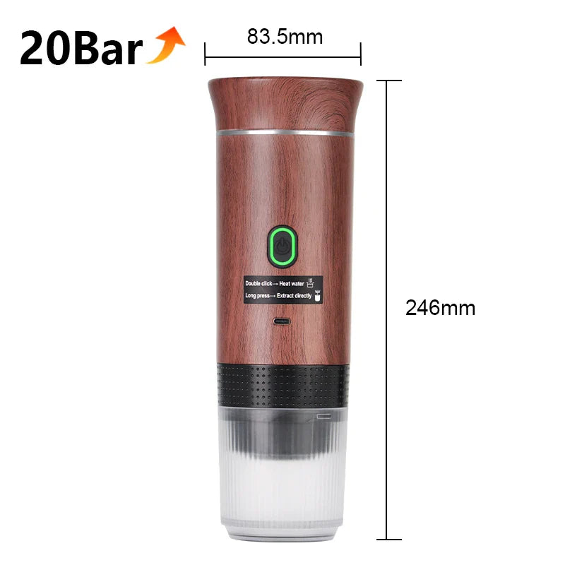 Portable Wireless Espresso Coffee Maker - 3-in-1 Car & Home Travel Solution for Coffee Lovers