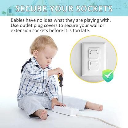 Protect Your Little Explorer with Our 50-Pack Baby Proofing Outlet Covers – Essential Safety Caps to Prevent Power Shock Hazards!