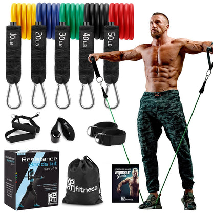 Unleash Your Potential with the XPRT Fitness 11-Piece Resistance Bands Set - 150LB Ultimate Home Gym Solution