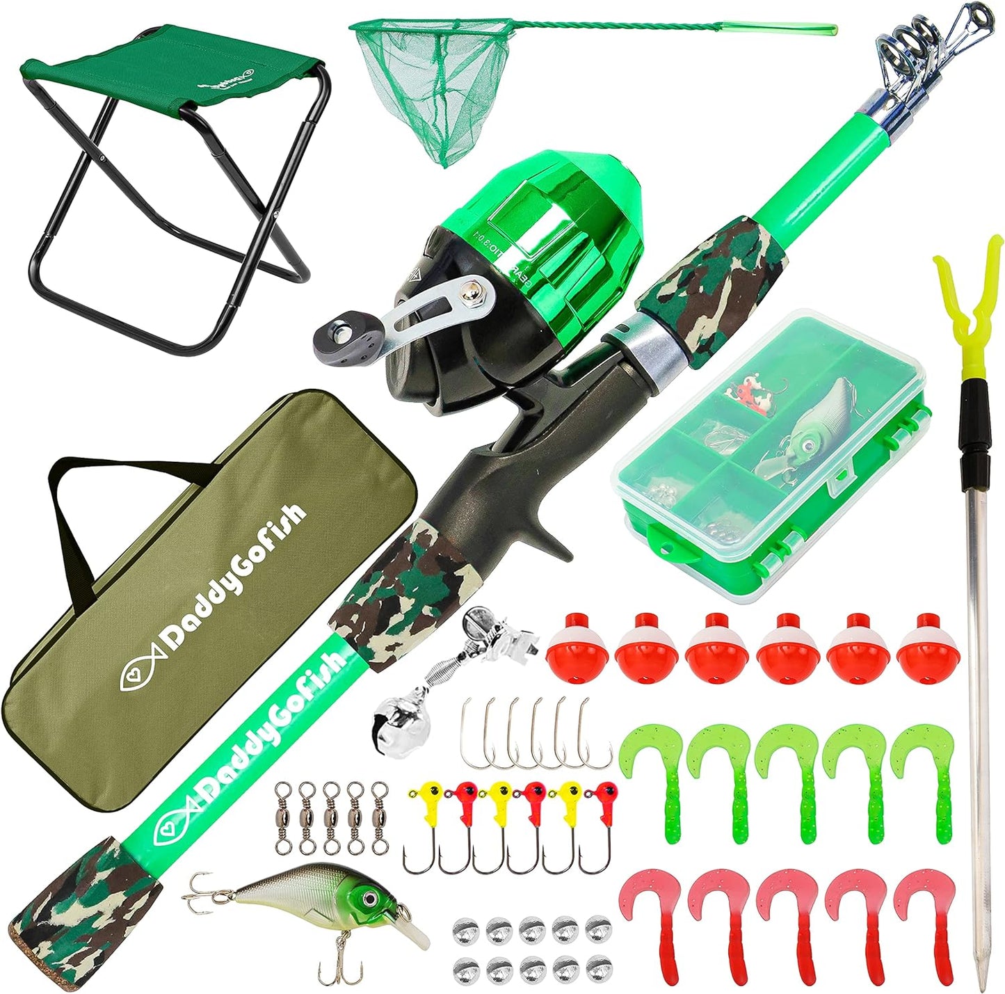 Kids Fishing Pole Set - Complete Rod Reel Combo with Tackle Box for Beginner Young Anglers - Perfect Starter Kit for Boys and Girls!